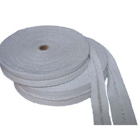 Boilersource Ceramic Fiber Tape, Drop Warp (Bolt Hole), w/ PSA, 1/8 in Thick, 1-1/2 in Width, 100 ft Length CTDW-PSA-002-024